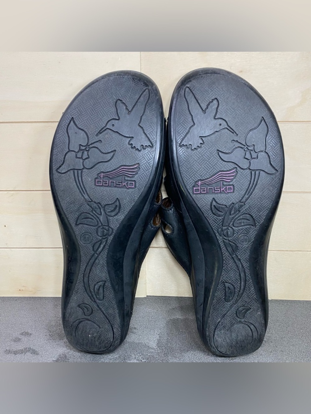 Dansko Janie Sandals Black Leather Women's Size 11 Shoes EU41 Slip-Ons - Picture 9 of 11